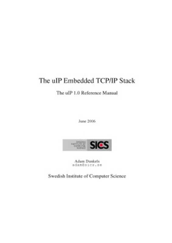 The uIP embedded TCP-IP stack 1.0 reference manual（Dunkels A.）（2006）