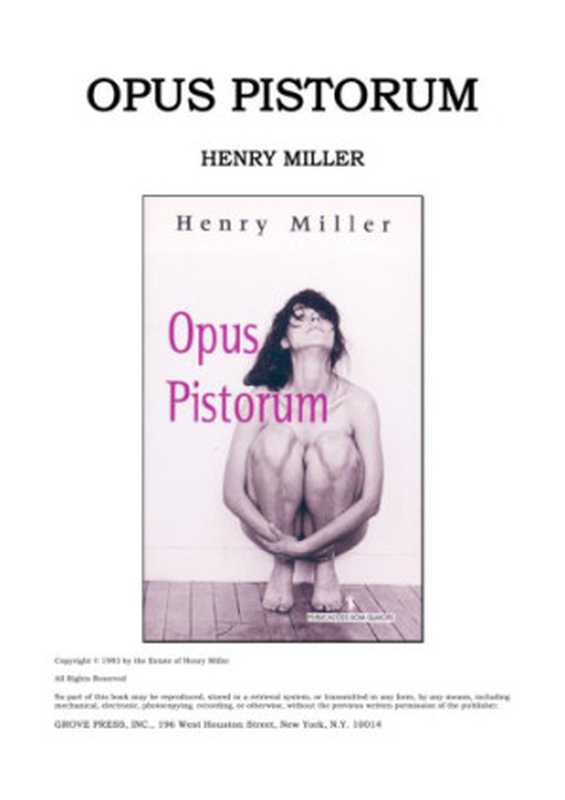 Opus Pistorum（Henry Miller）（Grove Pr 1983）