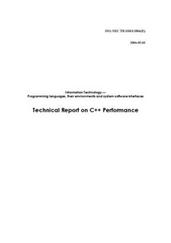 Technical Report on C++ Performance（Various）（2006）