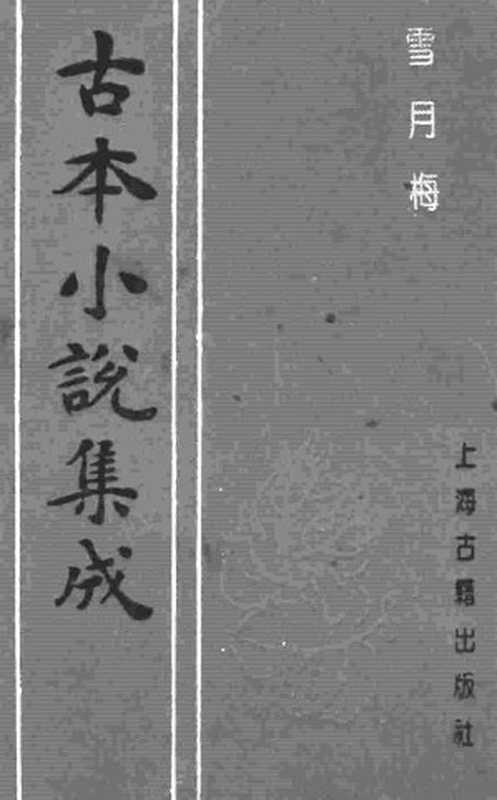 古本小说集成 4046 [清]镜湖逸叟-雪月梅（德华堂刊）（上）（上海古籍出版社1994）（[清]镜湖逸叟）（2017）