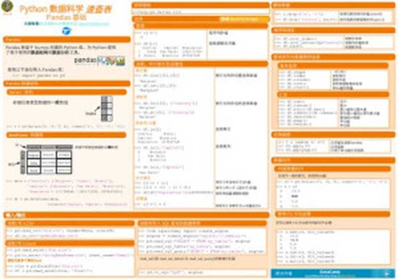 Python数据科学速查表 - Pandas 基础（it-ebooks）（iBooker it-ebooks 2018）