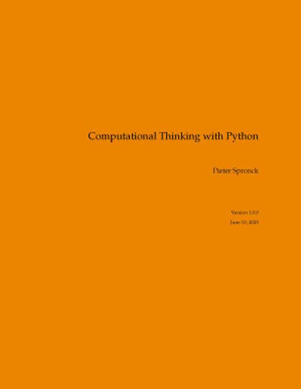 Computational Thinking with Python（Pieter Spronck）（2023）