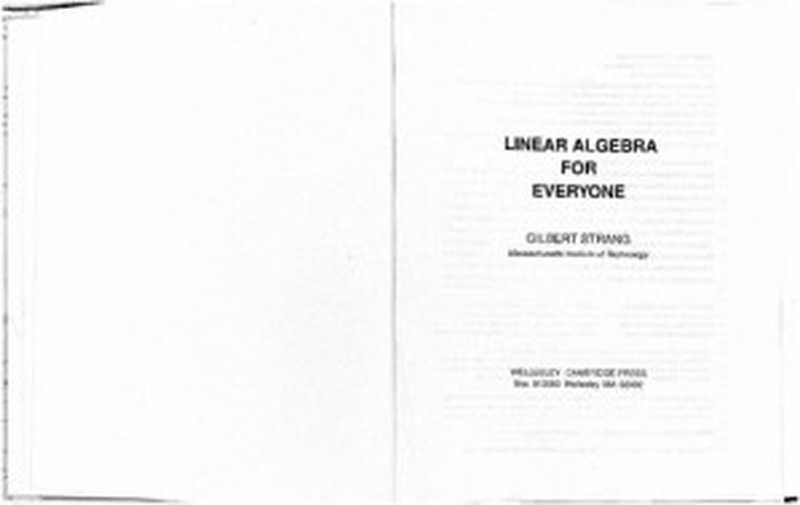 Linear Algebra for Everyone（Gilbert Strang）（Wellesley - Cambridge Press 2020）