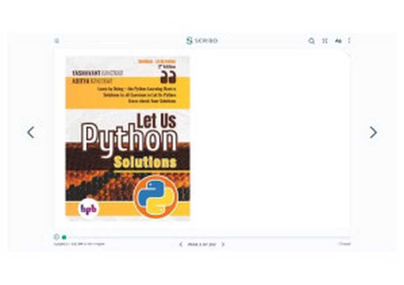 Let Us Python (2nd Ed ) - SOLUTIONS（Yashavant Kanetkar， Aditya Kanetkar）（BPB Publications 2020）