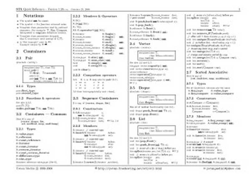 C++ STL Quick Reference（downloaded from The Quick Reference Site (http：  www.digilife.be quickreferences)）（2001）