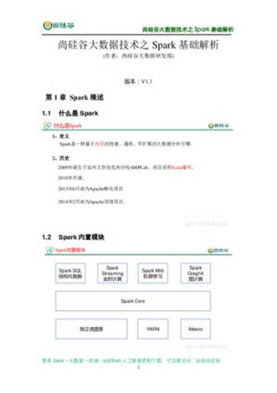 尚硅谷大数据技术之 Spark（尚硅谷大数据研发部）（iBooker it-ebooks 2021）