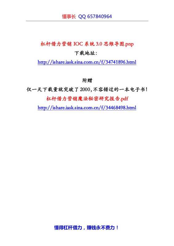 （克亚弟子推荐）杠杆借力营销IOC系统3.0思维导图完整版.pdf（（克亚弟子推荐）杠杆借力营销IOC系统3.0思维导图完整版.pdf）