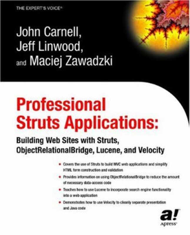 Professional Struts Applications： Building Web Sites with Struts ObjectRelational Bridge， Lucene， and Velocity (Expert