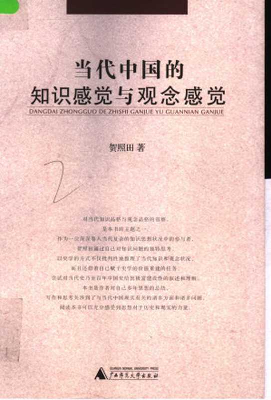 当代中国的知识感觉与观念感觉（贺照田）（广西师范大学出版社 2006）