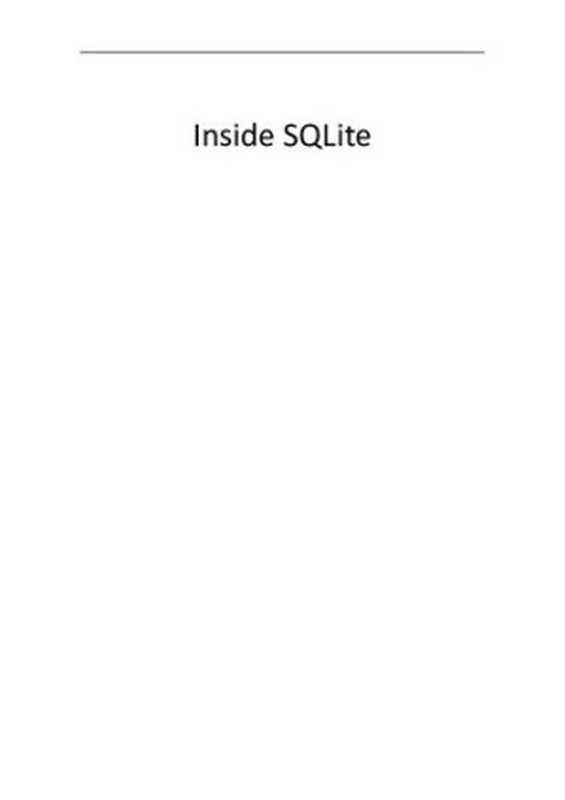 Inside SQLite（Sibsankar Haldar）（Sibsankar Haldar 2016）