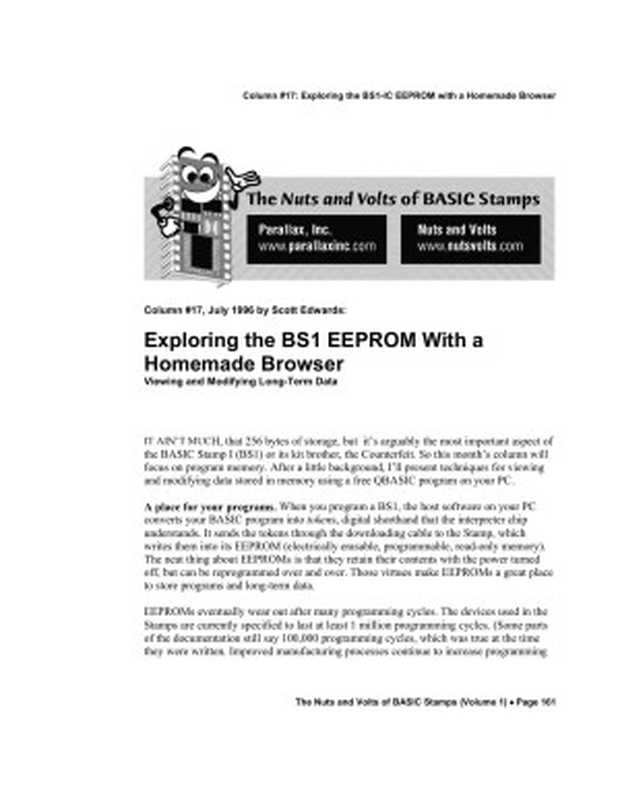 Exploring the BS1 EEPROM with a Homemade Browser - Viewing and Modifying Long-Term Data（Scott Edwards）