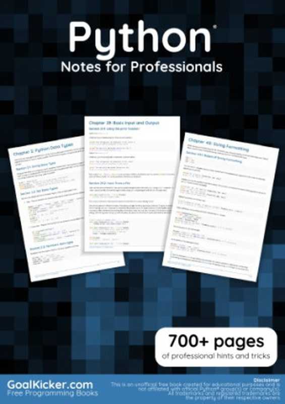 Python Notes for Professionals（Goal Kicker）（2018）