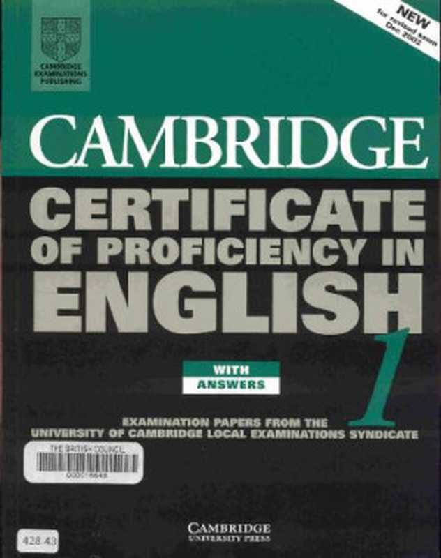 Cambridge Cpe Certificate Of Proficiency In English（Cambridge University Press）（Cambridge University Press）