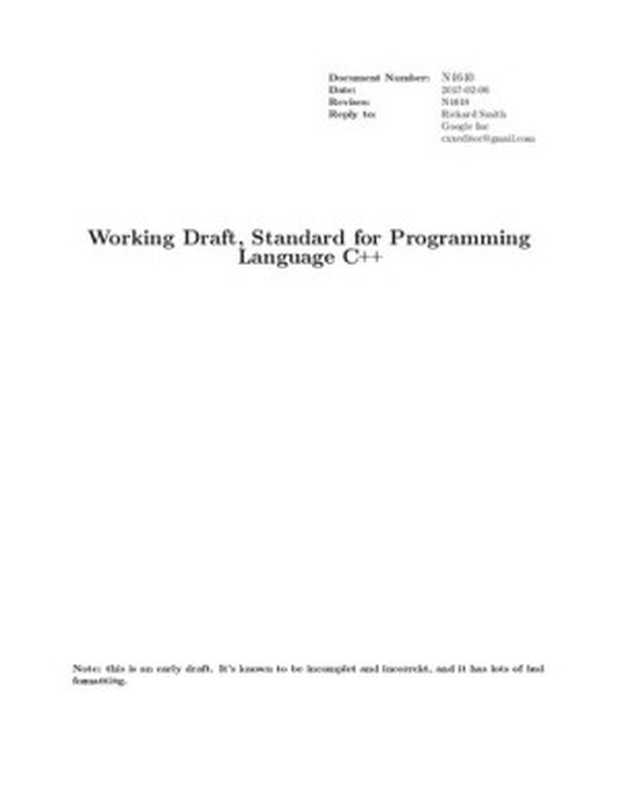 Standard for Programming Language C++（Unknown）（2017）