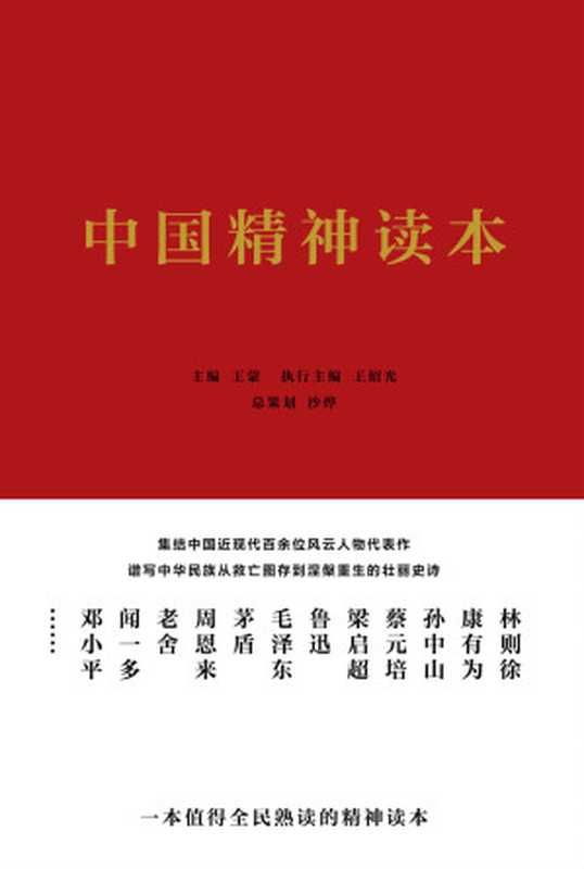 中国精神读本（百年来中华民族不畏艰险、自强崛起的精神源泉。王蒙、王绍光、沙烨领衔专家编委团队）（王蒙 & 王绍光）（浙江文艺出版社 2019）