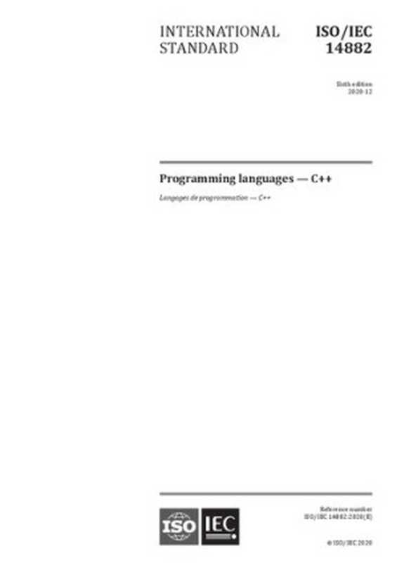 ISO-IEC 14882-2020 Information technology — Programming languages — C++（ISO）（ISO 2020）