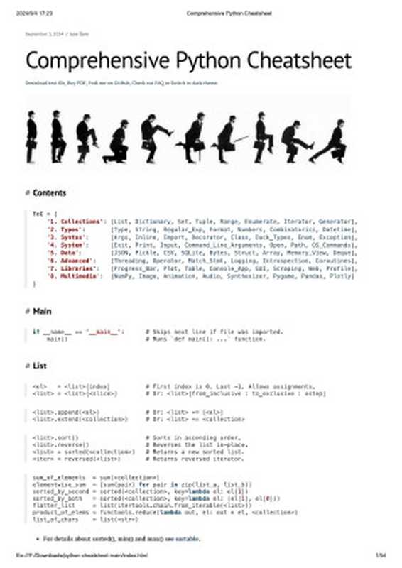 Comprehensive Python Cheatsheet（Jure Šorn）（2024）