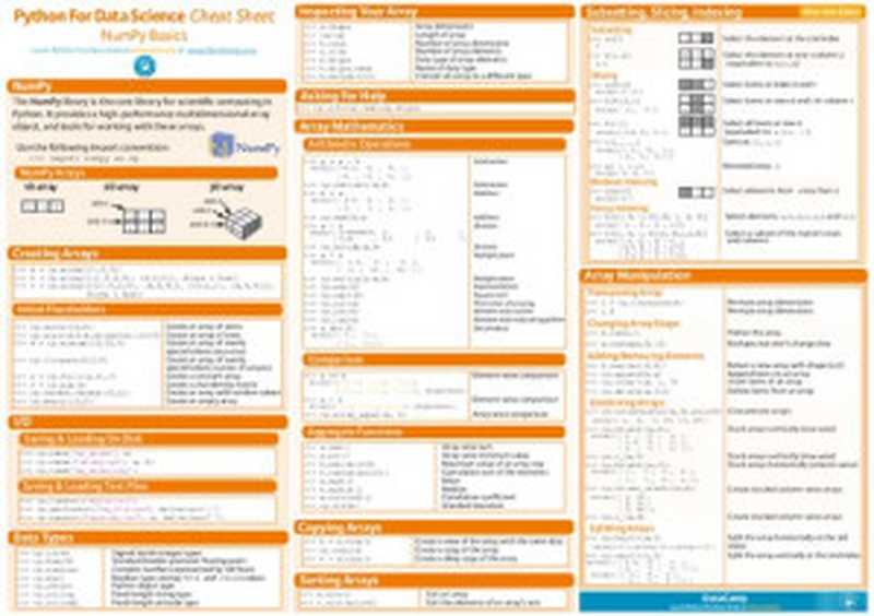 DataCamp Numpy Cheat Sheet（it-ebooks）（iBooker it-ebooks 2018）