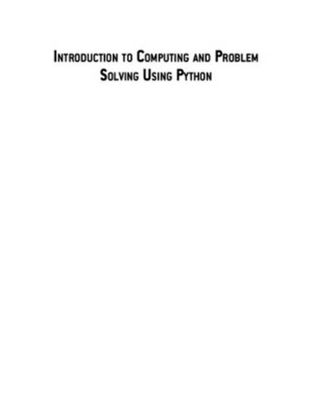 Introduction To Computing And Problem Solving Using Python（E. Balaguruswamy）（Mc Graw Hill India 2016）