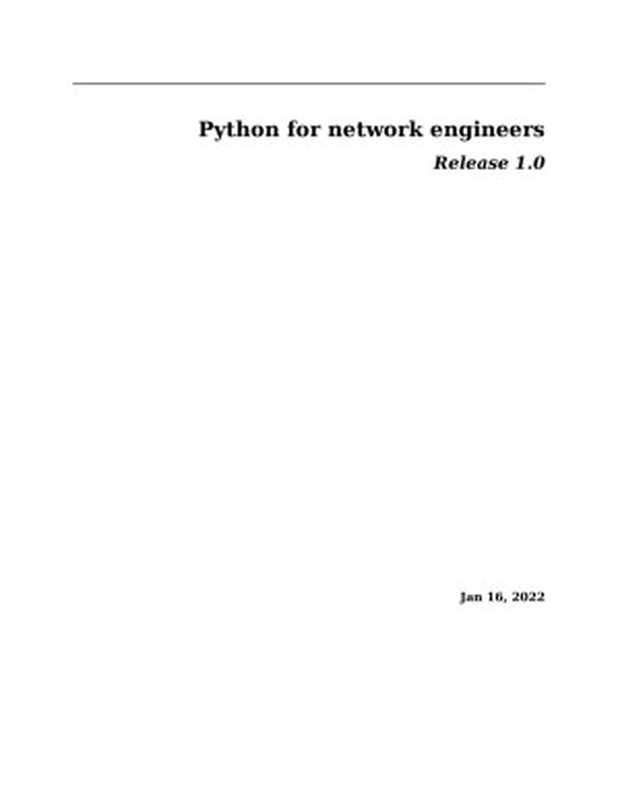 Python for network engineers（natasha samoylenko）（2022）