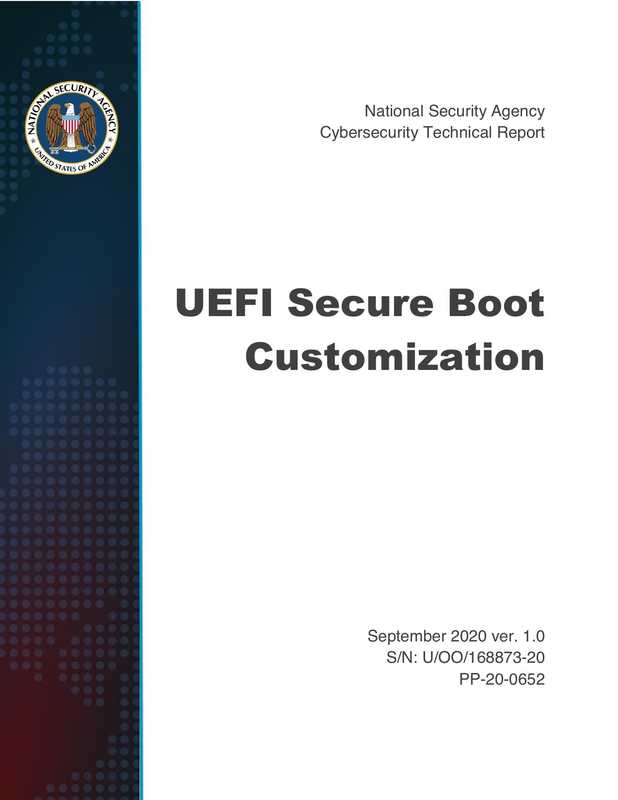 UEFI Secure Boot Customization（National Security Agency Cybersecurity Technical Report）