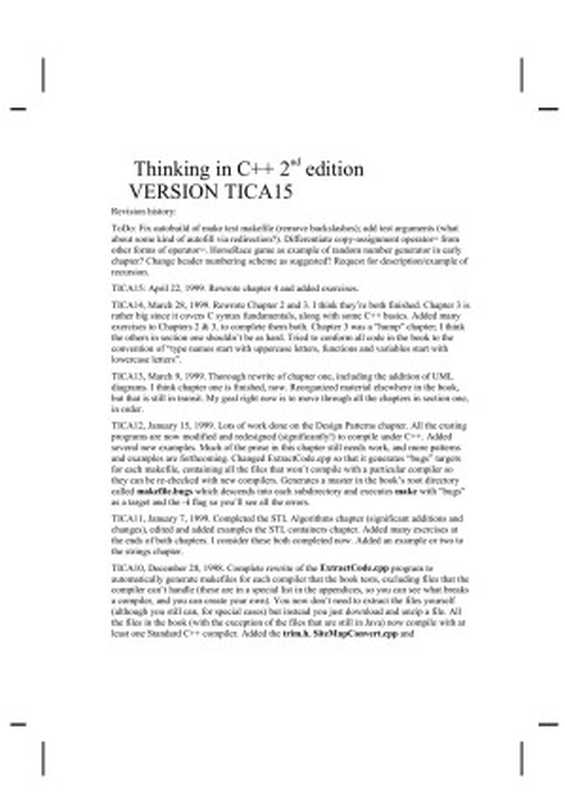 Thinking in C++ 2nd ed (Beta) Version TICA15（Bruce Eckel）