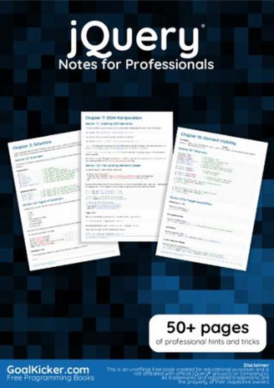 jQuery Notes For Professionals（https：  goalkicker.com ）（https：  goalkicker.com ）