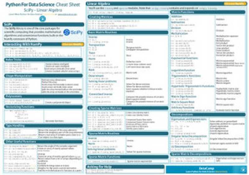 DataCamp SciPy Cheat Sheet（it-ebooks）（iBooker it-ebooks 2018）